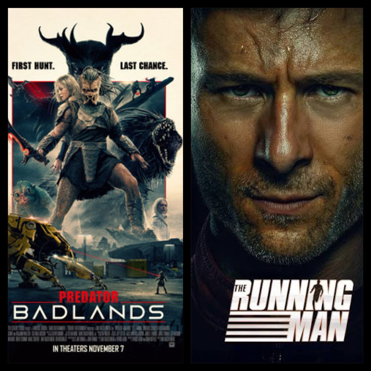 could not be more stoked for Predator/ Running Man both dropping next month from two fantastic directors. Who is going?!  #PredatorBadlands #Runningman