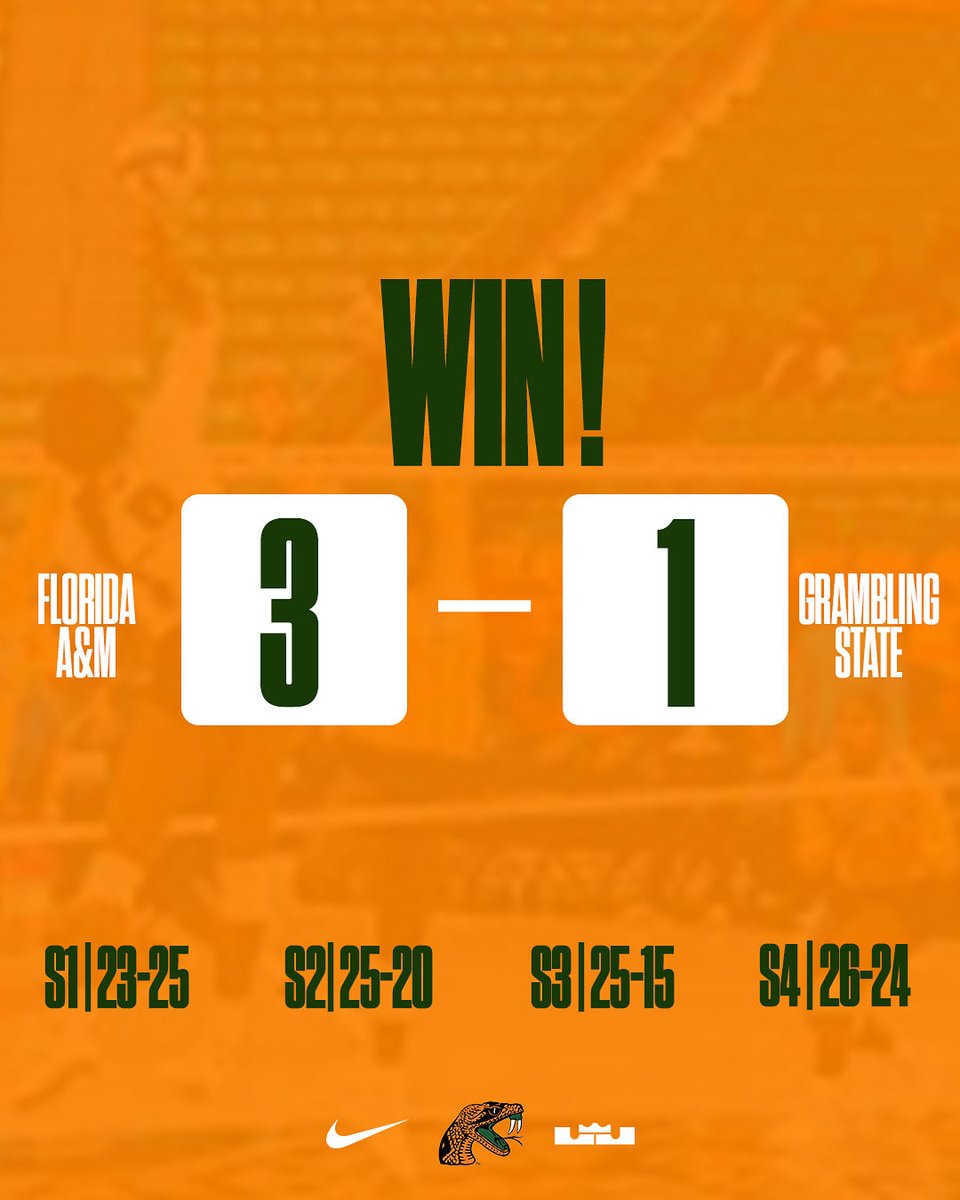 FAMU_VB's tweet image. Another Rattler Win!!
#FAMU | #Rattlers | #FangsUp๐