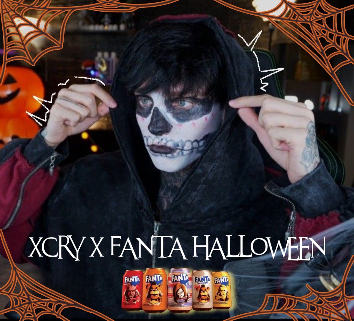 xCryEcu's tweet photo. Empezamos tendencia! 🎃
– Comenta que es lo que no debe de faltar en una fiesta terrorífica más la tendencia: 
XCRY X FANTA HALLOWEEN 

Prepara tu propia lista de lo más primordial! https://t.co/VjcmOpehXI