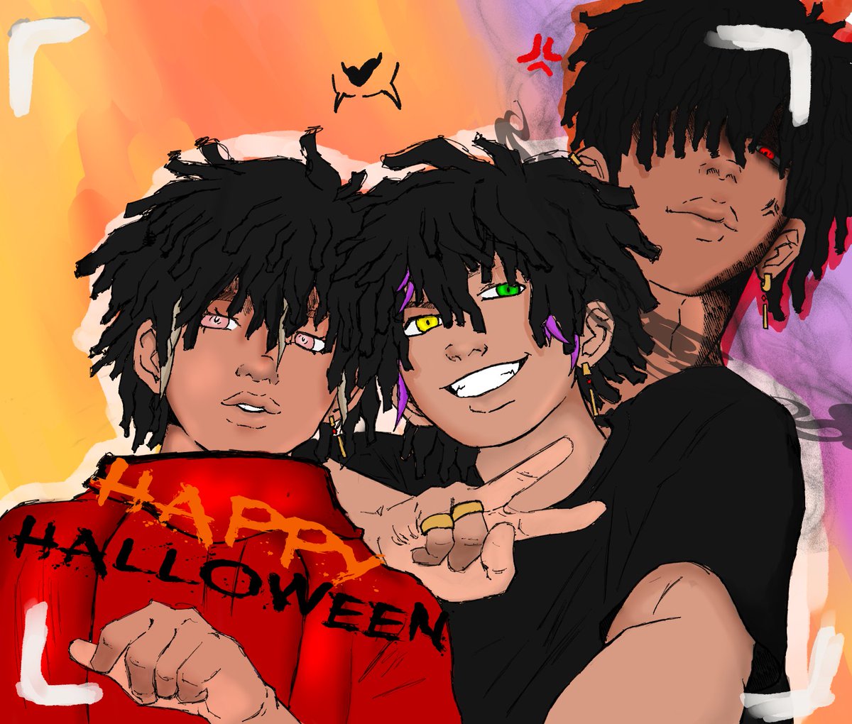 "𝙒𝙚 𝙬𝙚𝙣𝙩 𝙩𝙤 𝙩𝙝𝙚 𝙨𝙩𝙤𝙧𝙚 𝙖𝙣𝙙 𝙨𝙖𝙞𝙙 𝙢𝙖𝙠𝙚 𝙪𝙨 𝙡𝙤𝙤𝙠 𝙨𝙩𝙪𝙥𝙞𝙙"
😂Here's a little teaser of 3 of our OCs dressing up for Halloween. 
 👻Down Bad hopes you all enjoy the holiday and we wish you a spooky scary night 🎃