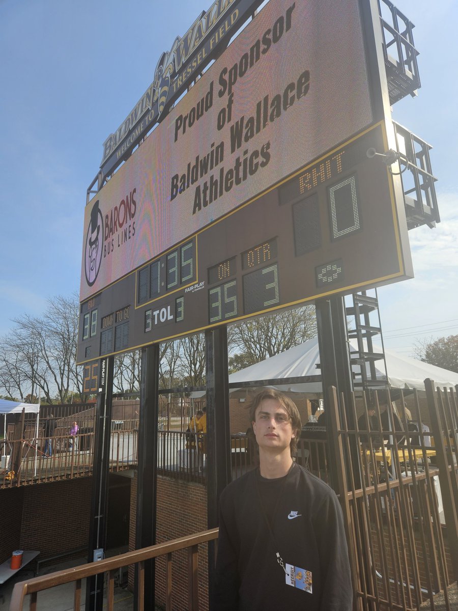 Had a great time at Bladwin Wallace! Thank you for having me out for a game day visit. <a href="/CoachHilvert/">Jim Hilvert</a> <a href="/JoshILO9/">Coach Josh Aiello</a> <a href="/AndrewCregan16/">Andrew Cregan</a>   <a href="/BWFootball_/">Baldwin Wallace Football</a> <a href="/BaldwinWallace/">Baldwin Wallace University</a> <a href="/wny_football/">WNY Football</a> <a href="/SGIfootball/">Springville Football</a>