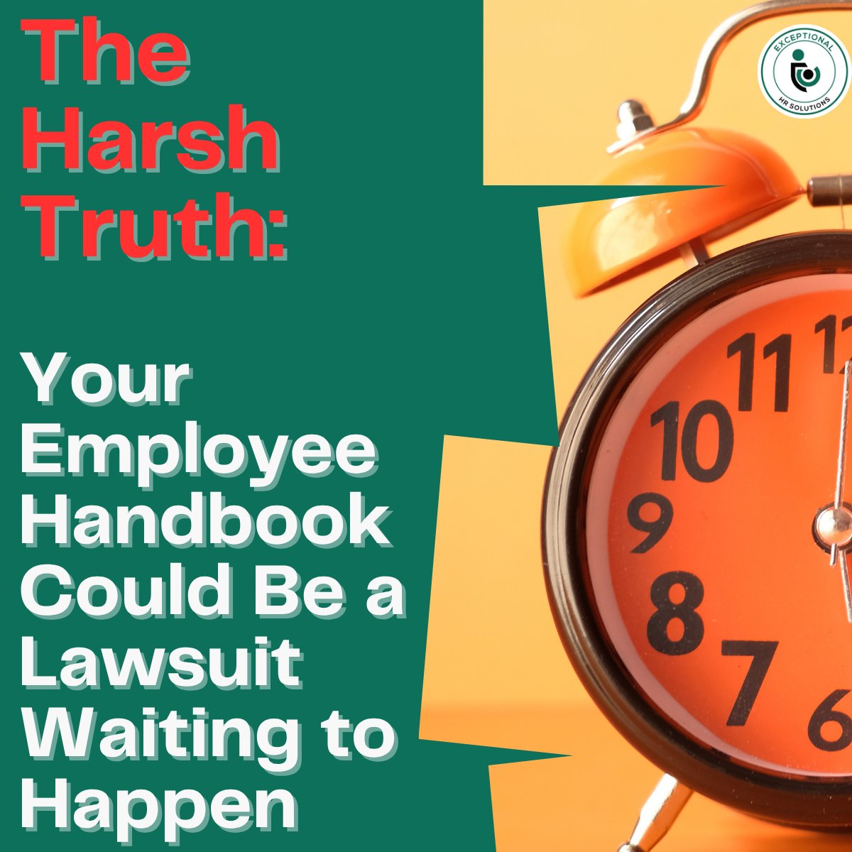 Your employee handbook could be your biggest HR risk.

Outdated policies = lawsuits waiting to happen.

Modern handbooks build trust, protect culture, and keep you compliant.

When’s the last time yours was reviewed?
exceptionalhrsolutions.com/?utm_source=X(… | Social@EHRShr.com