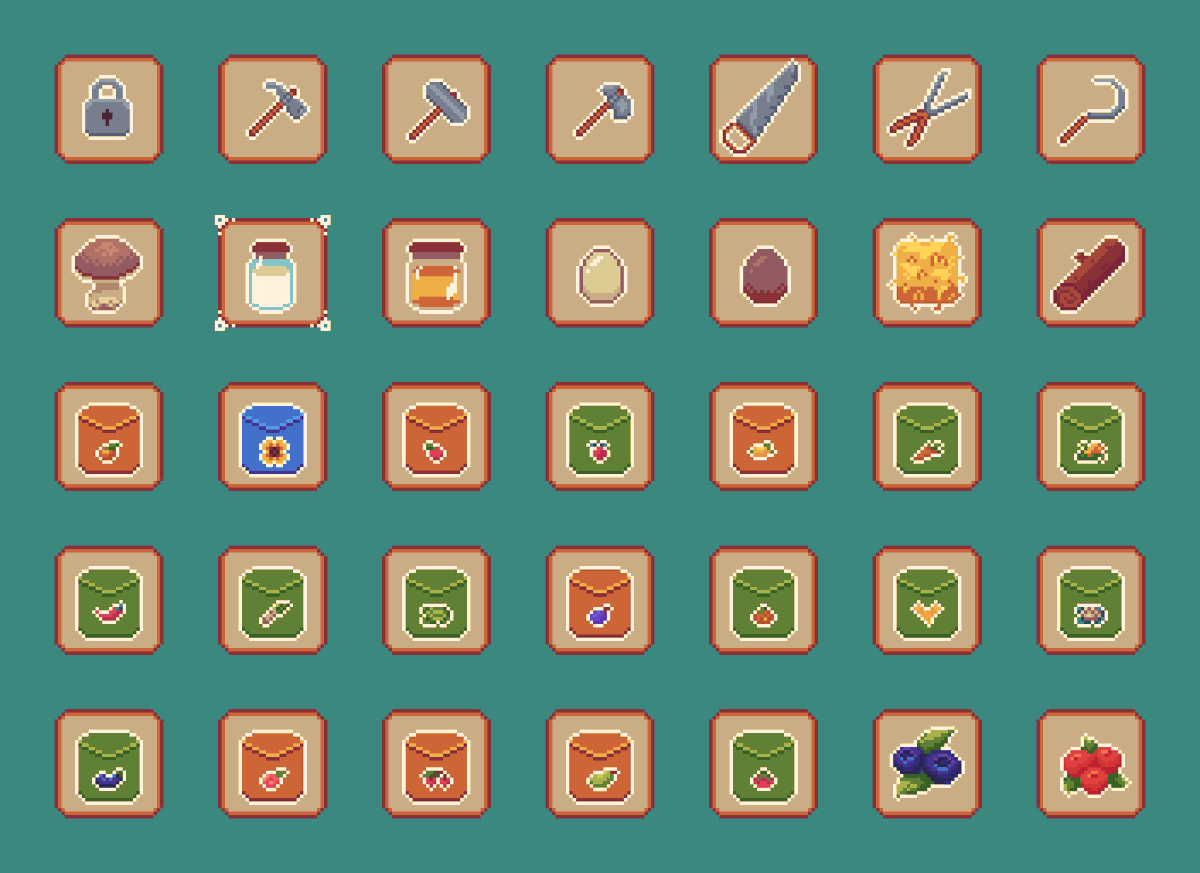 sablebytes's tweet image. Day 27 of my #October Game Asset Challenge and here are the rest of the icons (hope I didn&apos;t miss any) :)              

Find them and everything else from my October posts for free on sablebytes.itch.io on the 31st (only 4 days to go)!    

#pixelart #gamedev #gameassets