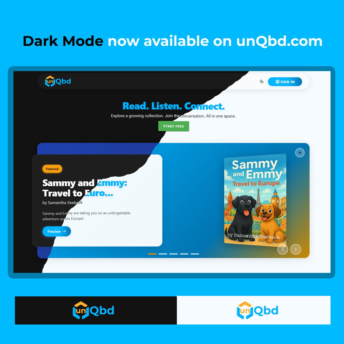 unQbdinc's tweet image. Are you on the light side or the dark side? 🌗

Dark Mode has arrived on unQbd! Easier on the eyes, perfect for late-night reading, and sleek as ever.

Try it now 👉 unQbd.com

#DarkMode #unQbd #Readers #TechMeetsBooks