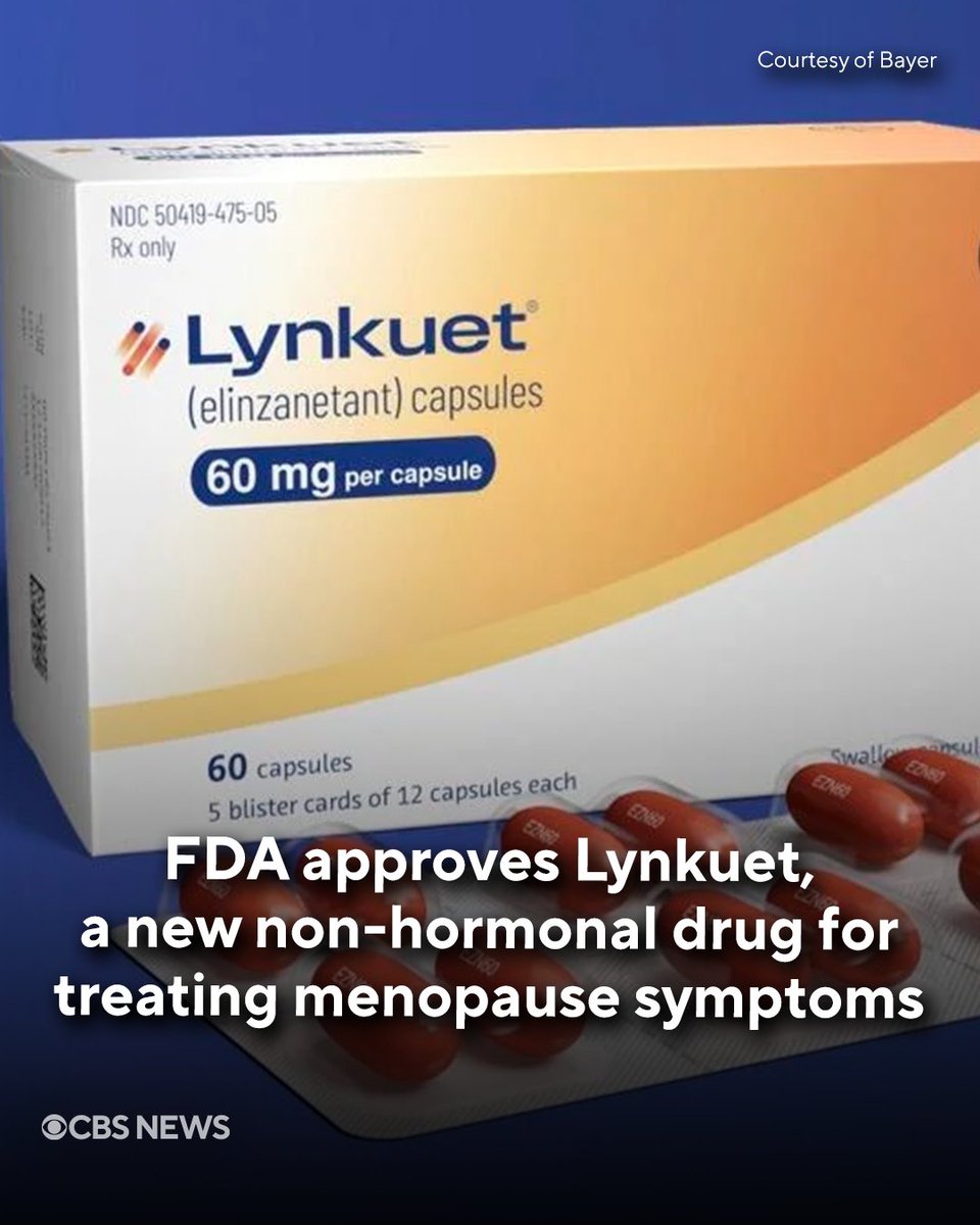The FDA has approved Lynkuet, a new daily pill from Bayer that provides a non-hormonal option for treating hot flashes, common during menopause.

Treating its symptoms has long been difficult because the transition affects multiple systems — temperature regulation, sleep, mood,