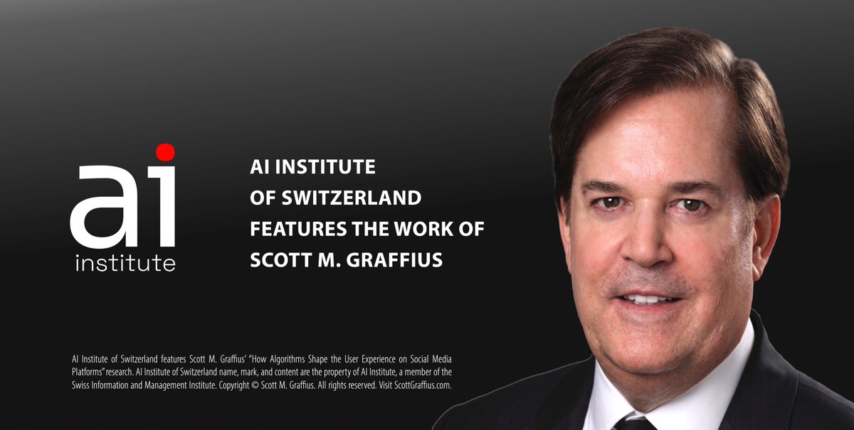 EA_x_AI's tweet image. Ever wonder why your social media feed feels eerily personal? Algorithms are the invisible DJs spinning your scroll.
The #AI Institute of Switzerland featured @ScottGraffius' work on how #Algorithms craft the #UserExperience on social platforms.
🔗 scottgraffius.com/blog/files/ai-…