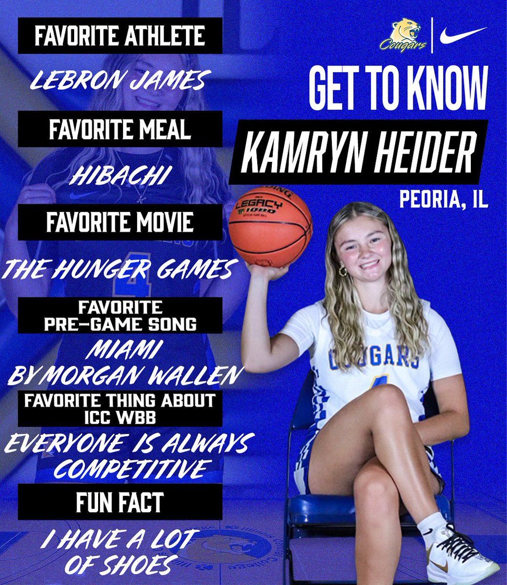 🏀Meet the Cougars🏀
Introducing, Sophomore, #4 Kamryn Heider!