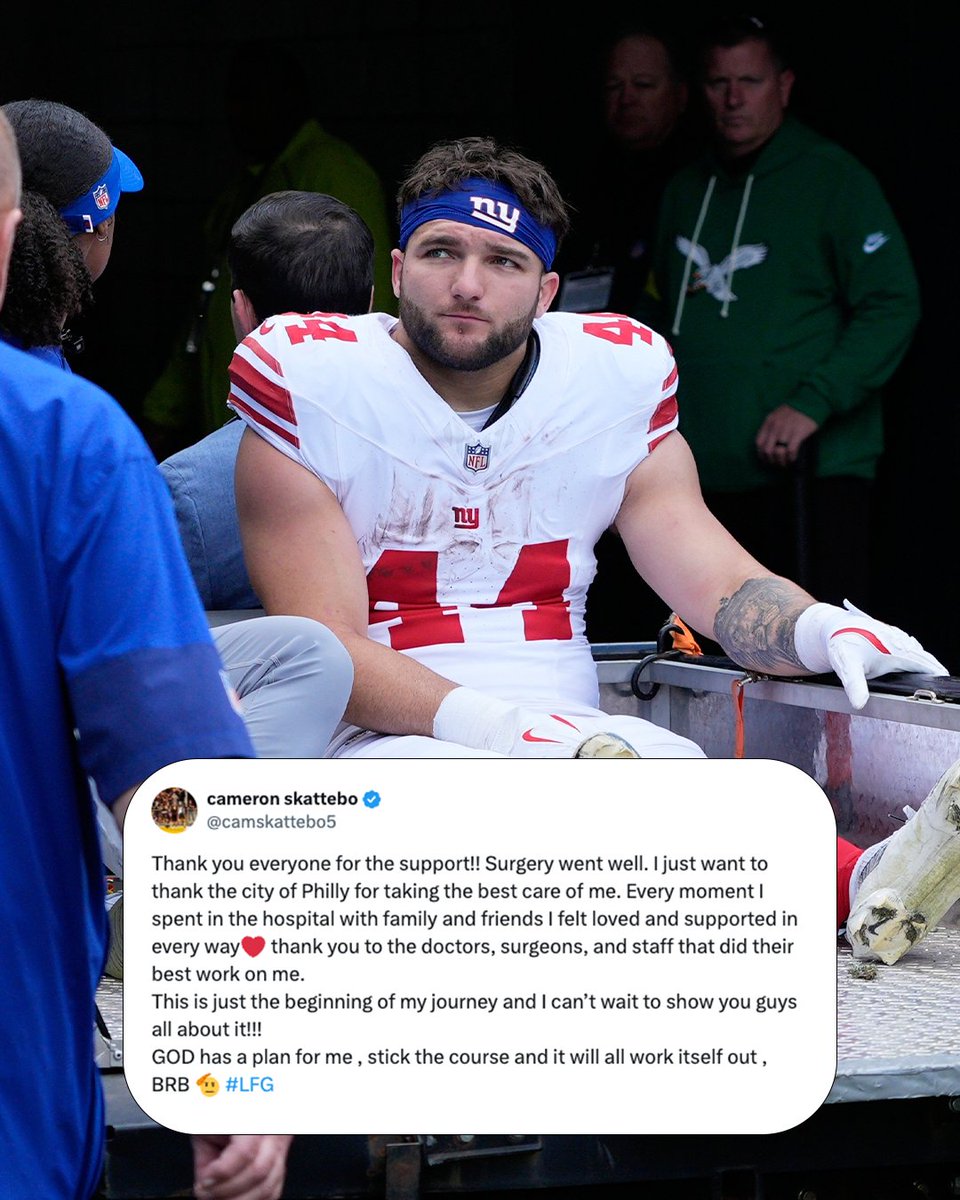 NFL's tweet image. Wishing @camskattebo5 a speedy recovery ❤️