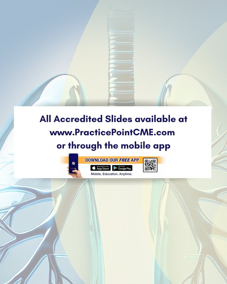 PracticePoint's tweet image. Accredited slides highlighting key advances in ILD from the Chicago, IL conference are now available! 🫁 View the latest posters, presentations and abstracts today and receive credit!

Earn CME credit while learning the latest in ILD - available now via the link in our bio, or…