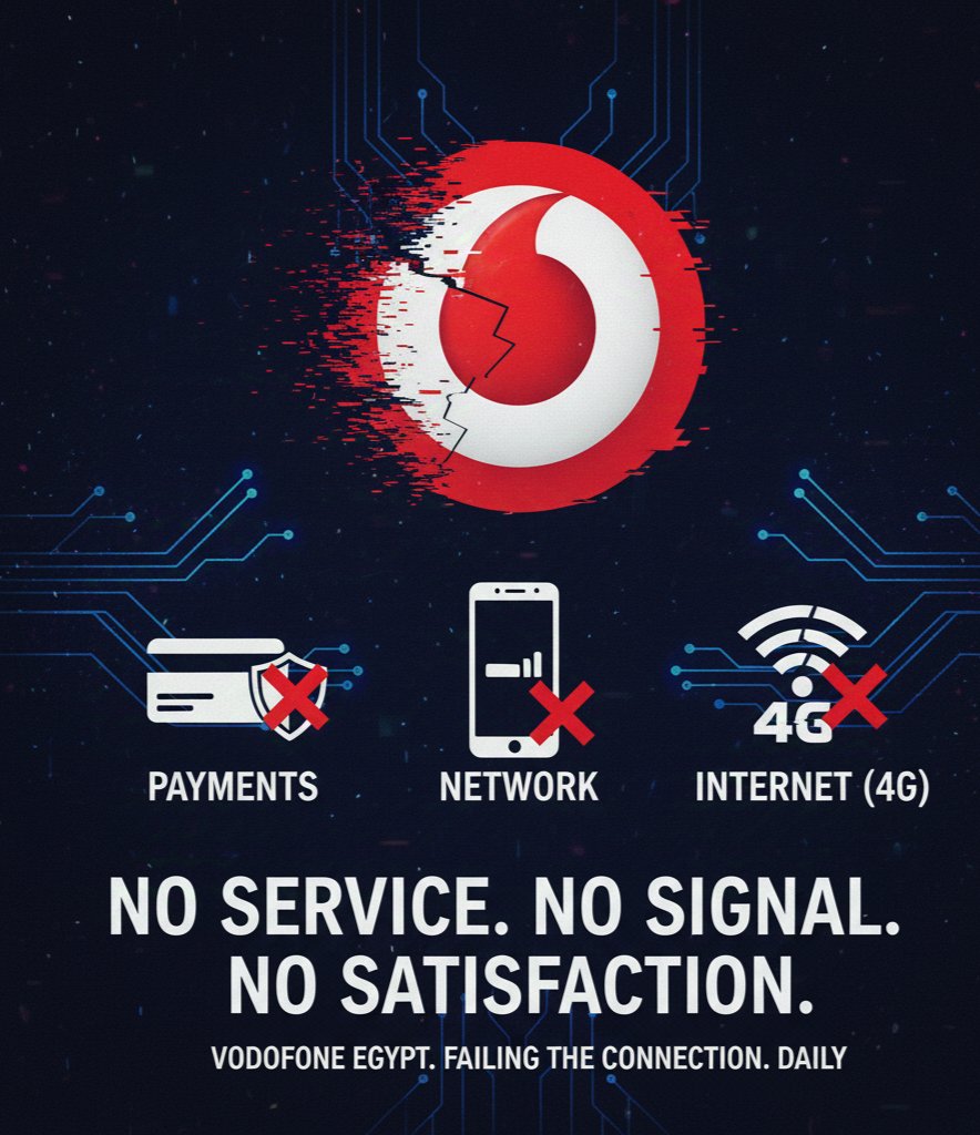 <a href="/VodafoneEgypt/">Vodafone Egypt</a> is the worst internet provider in Egypt! 😡 <a href="/MCITEgypt/">وزارة الاتصالات وتكنولوجيا المعلومات- مصر</a>,
<a href="/NTRAEG/">الجهاز القومي لتنظيم الاتصالات-مصر</a>, @Cabinetegy, <a href="/VodafoneFdn/">Vodafone Foundation</a>, <a href="/VodafoneBiz/">Vodafone Business</a>, <a href="/VodafoneGroup/">Vodafone Group</a>
you’re to blame for not monitoring the company or its performance!"