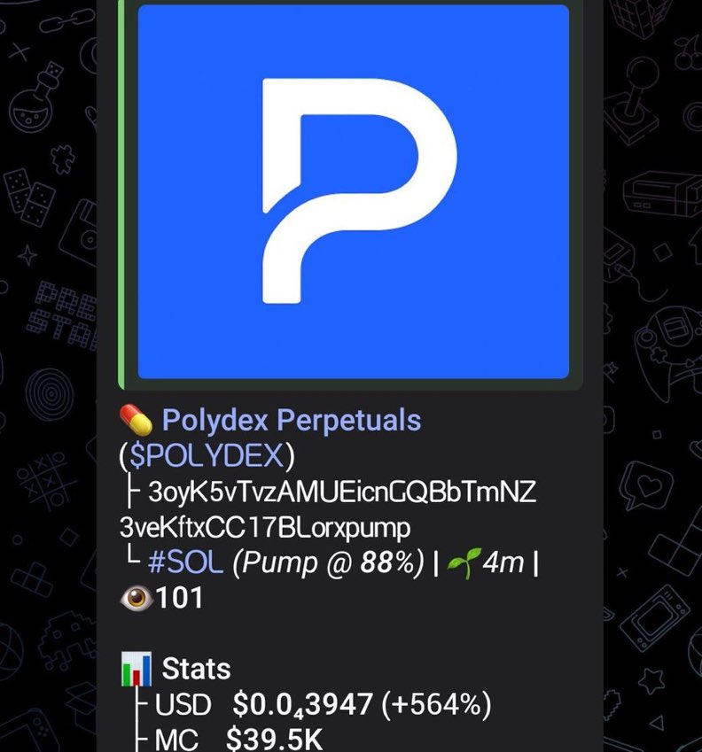 CrypOracleSOL's tweet image. I dropped $POLYDEX to my private TG at just a $39K market cap — pure early-bird alpha! ⚡️
The next rocket could be blasting off any moment… 🚀

⛓️ #Solana

Ca:
3oyK5vTvzAMUEicnGQBbTmNZ3veKftxCC17BLorxpump