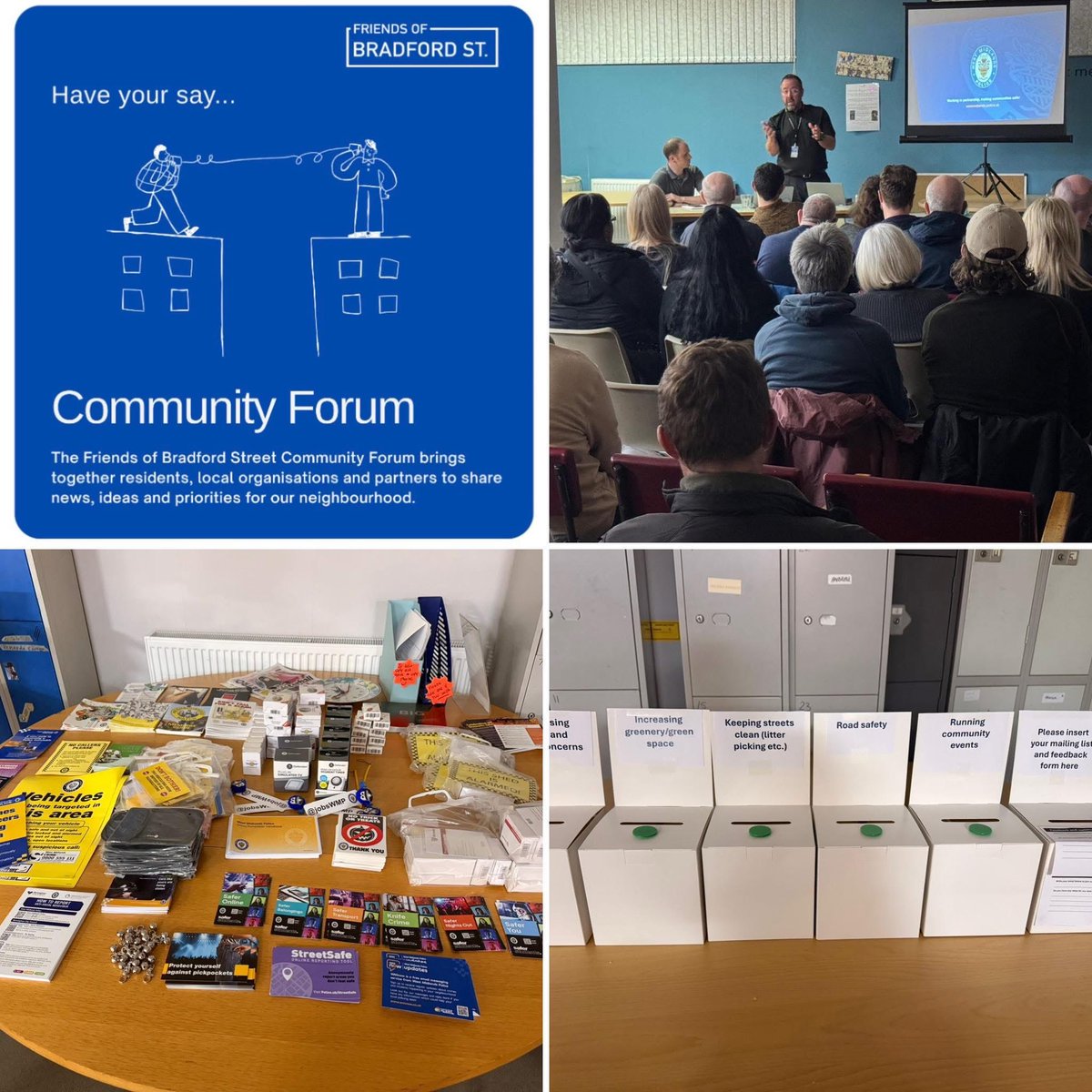 A few snaps from the <a href="/Bradford_St_Bhm/">Friends of Bradford Street</a> community forum, it was a brilliant turnout and positive conversations about our neighbourhood and the great work happening locally! 

#Bordesley #Highgate #BordesleyAndHighgate #Labour #LabourParty #BirminghamUK