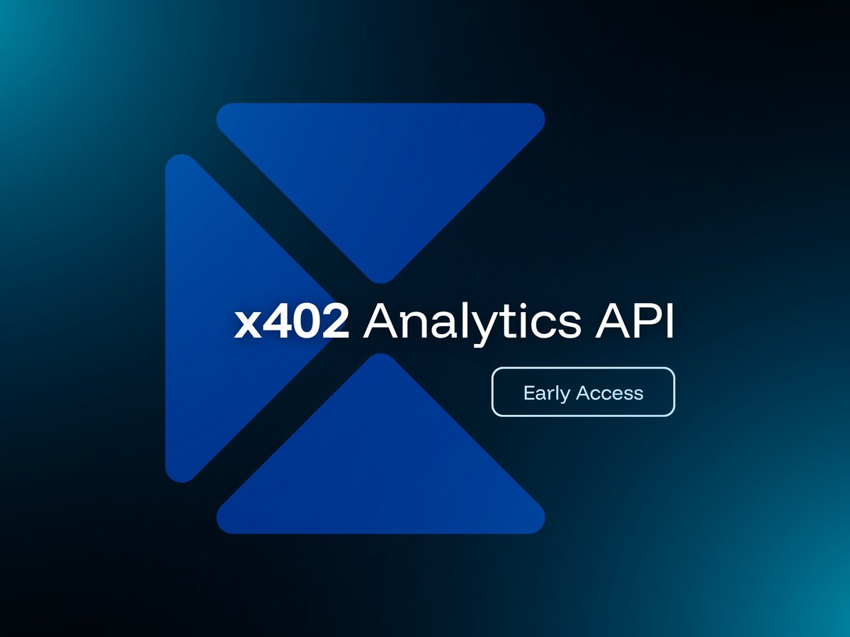 merit_systems's tweet image. We&apos;ve built a custom analytics engine for x402 activity. It powers discovery on x402scan for Base and Solana today.

Reach out for early access to our x402 Analytics API