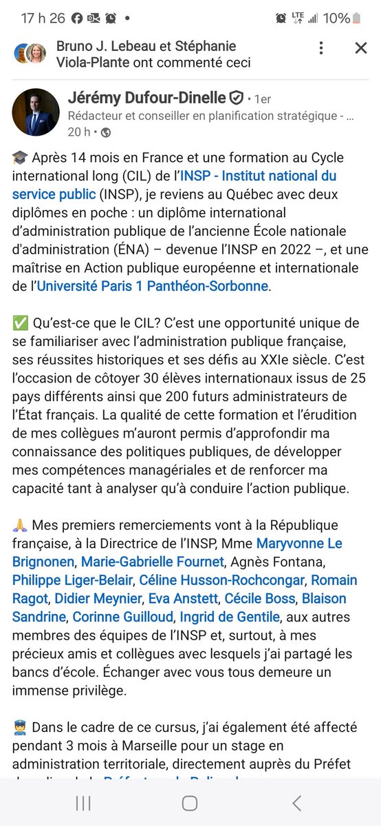 Bravo à notre diplômé Jérémy Dufour-Dinelle qui, après son DESS en droit et politique appliqués de l'État, a réussi ses études à la prestigieuse ÉNA (devenu INSP) !