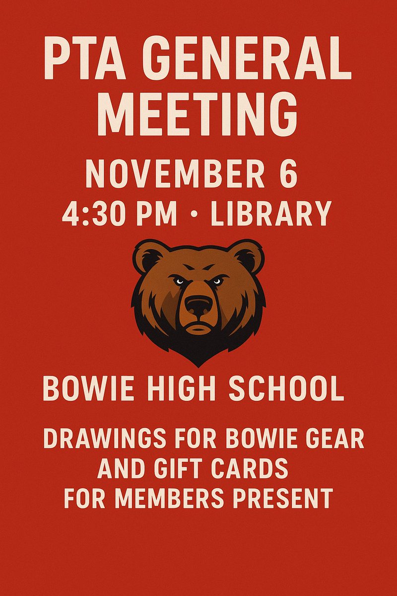 Come join us next Thursday for our 2nd PTA meeting! We will be talking about upcoming fundraising activities! <a href="/ELPASO_ISD/">El Paso ISD</a> <a href="/rgandarilla99/">Rose Gandarilla</a> <a href="/MarkMateran/">Mark Teran</a> <a href="/Bowie_BearBB/">Bowie Basketball</a>