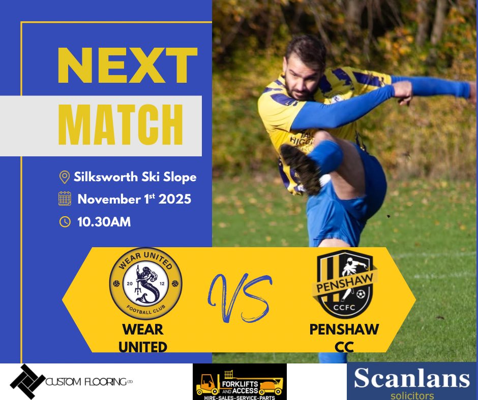 Next up we are at home against Penshaw who beat us 7-0 in the reverse fixture. Time for revenge! 🟡🔵🟡🔵