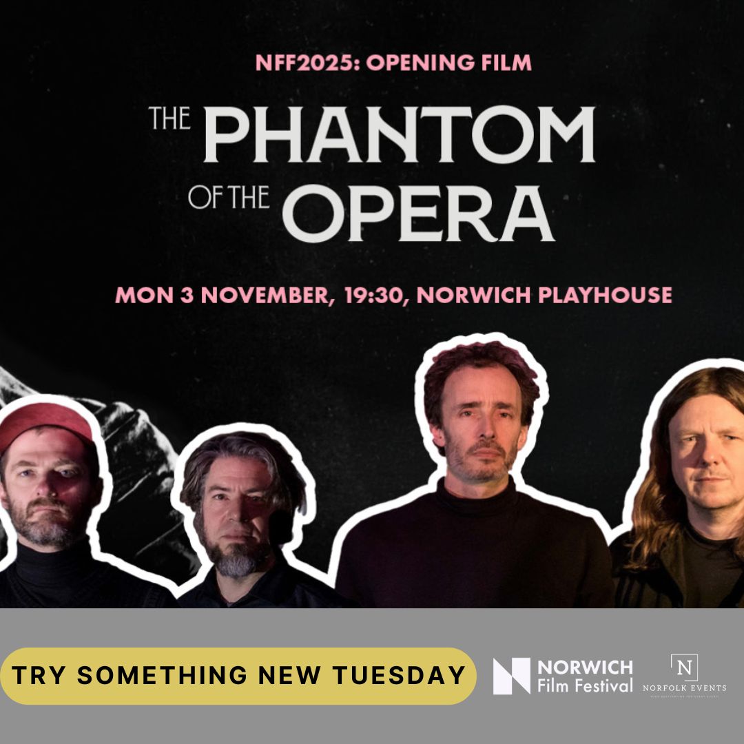 Try Something New Tuesday: experience The Phantom of the Opera with a live score by Minima at the <a href="/norwichfilmfest/">Norwich Film Festival</a> at the <a href="/NorwichTheatre/">Norwich Theatre</a>.

A haunting, unforgettable blend of silent film and live music.

🎟️ Details: norfolkevents.uk/event/norwich-…
#NorwichFilmFestival #PhantomOfTheOpera