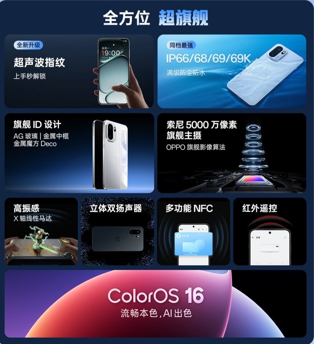 NilsLiveTech's tweet image. OnePlus Ace 6 (OnePlus 15R) launched in China 

6.83&quot; 1.5K LTPS Flat display, 165Hz Amoled
Snapdragon 8 Elite
LPDDR5x Ultra/UFS 4.1 storage
Android 16
50MP Sony IMX906 OIS+ 8MP Ultrawide
16MP Selfie Sony IMX480
7800mAh/ 120 Watt