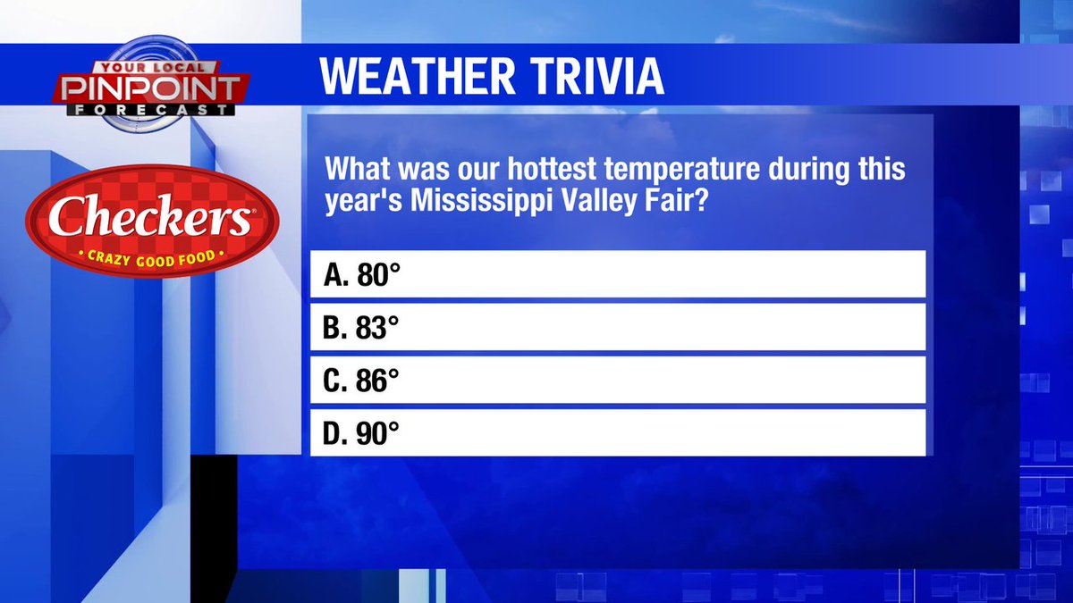 Here's today's weather trivia question - good luck!