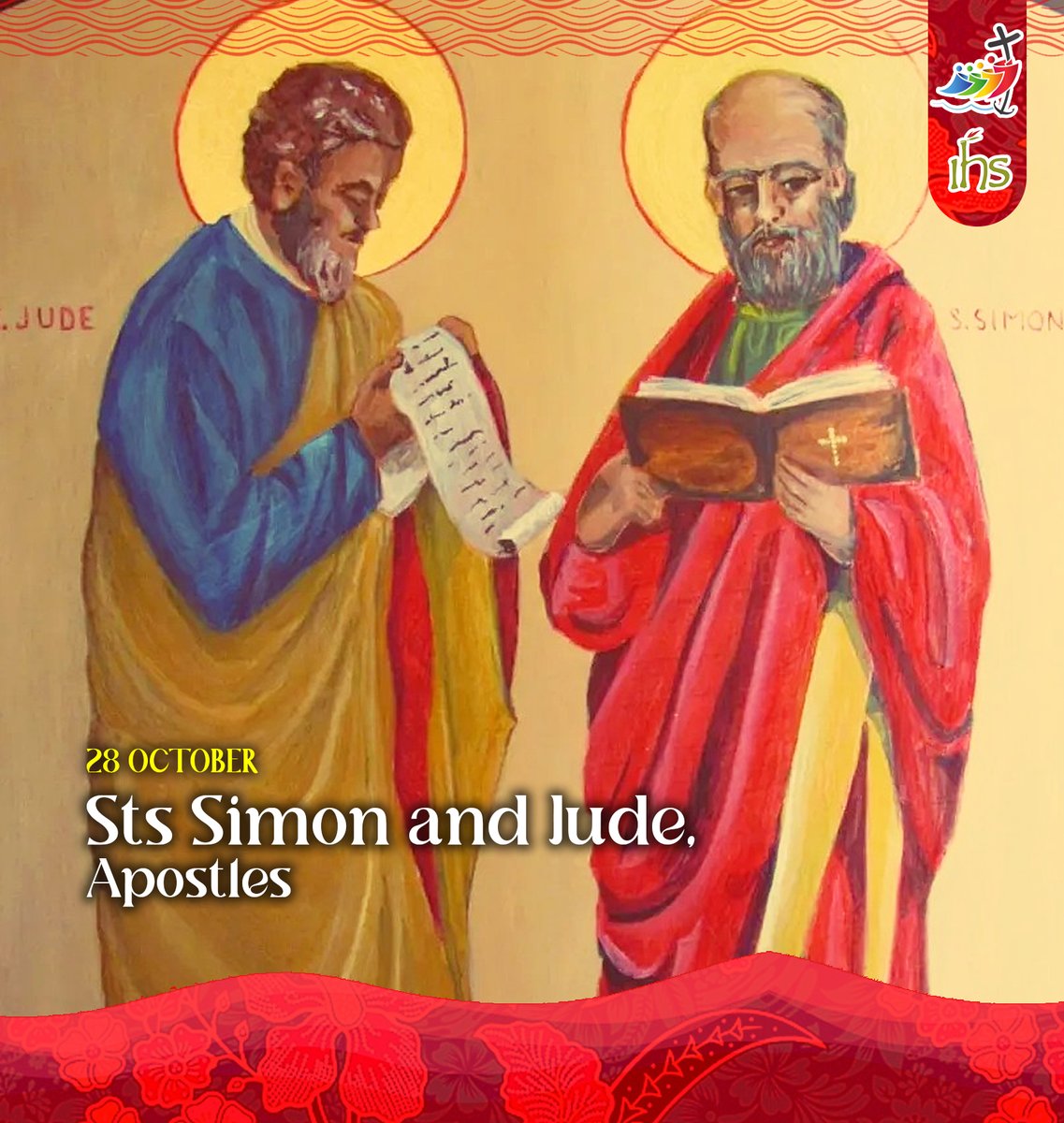 jcapsj's tweet photo. ❤️🕯️ Oct 28 | Sts Simon &amp; Jude, Apostles 🙏🏼⛪
Called to bear Christ’s light through doubt and trial,
they sowed faith where fear once dwelled.
May we share their courage and hope in God’s promise. ✨

#Jesuits #JCAP #StSimon #StJude #Hope #Apostles #InspiredByIgnatius https://t.co/yRF7ERmAoL