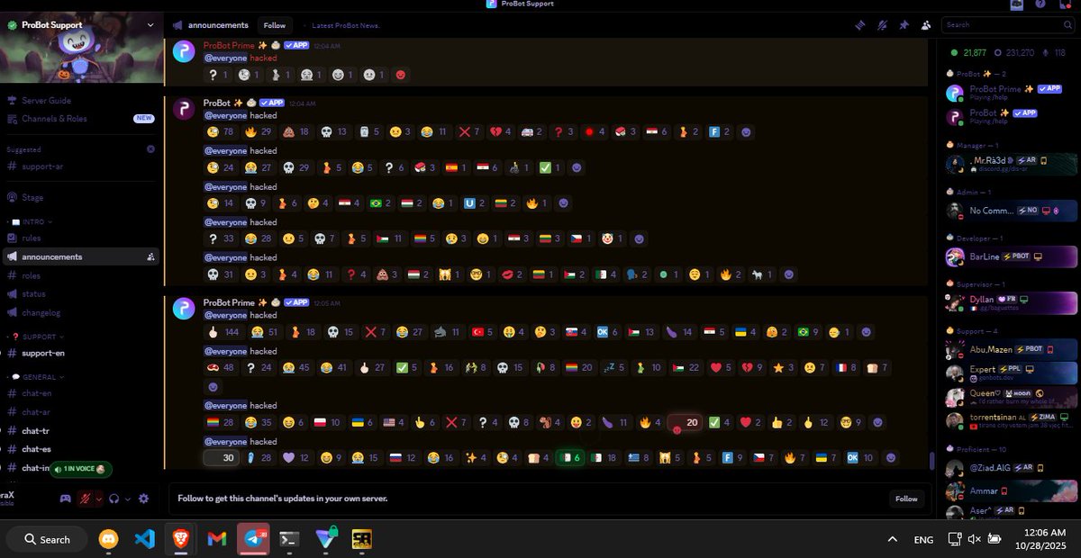 TANK49_'s tweet image. Yes @TryProBot is hacked.

#ProBot Server Support on discord just randomly mentioned everyone with &quot;hacked&quot; here what I got:

🪦  Feb 19, 2017 ~ 28 Oct, 2025