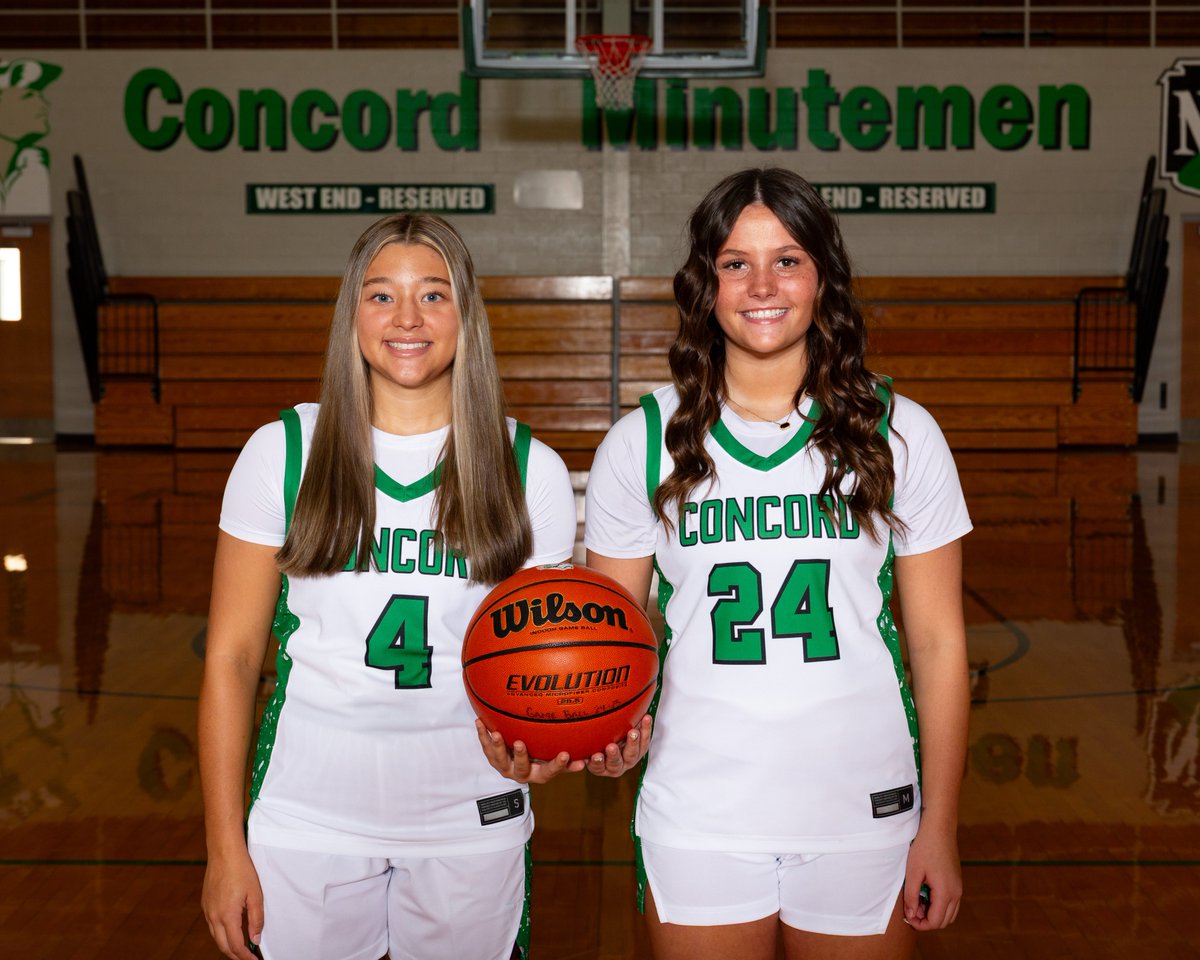cminutemen's tweet image. Meet the 2025-2026 Concord Girls Basketball Seniors:  Shelby Emerick and Zaza Zilm!