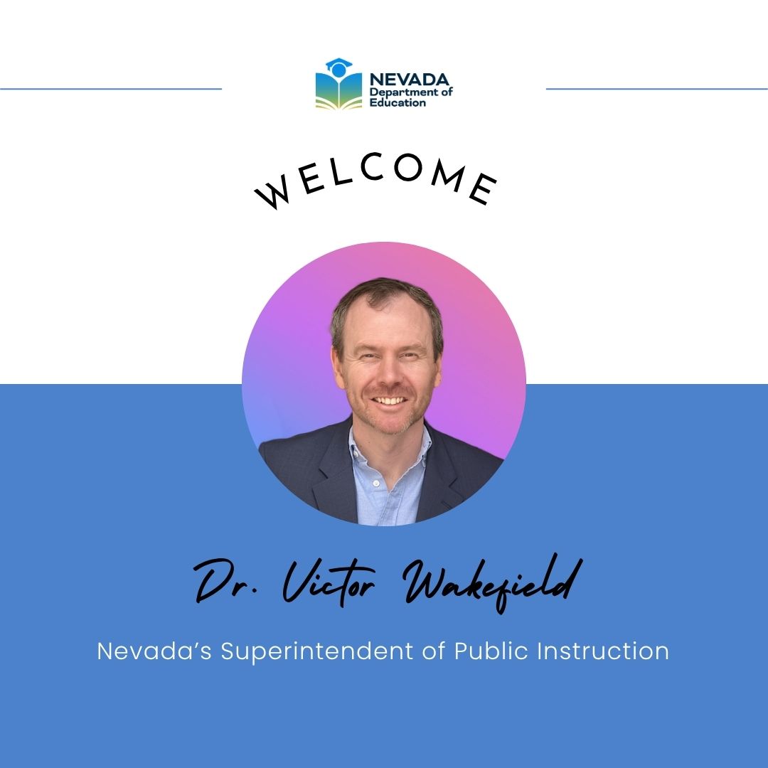 NvstateED's tweet image. Today, the Nevada Department of Education proudly welcomes Superintendent Wakefield on his first day. Please join us in extending a warm welcome to Superintendent Wakefield as he begins this important work for our students and communities across the Silver State! 💙