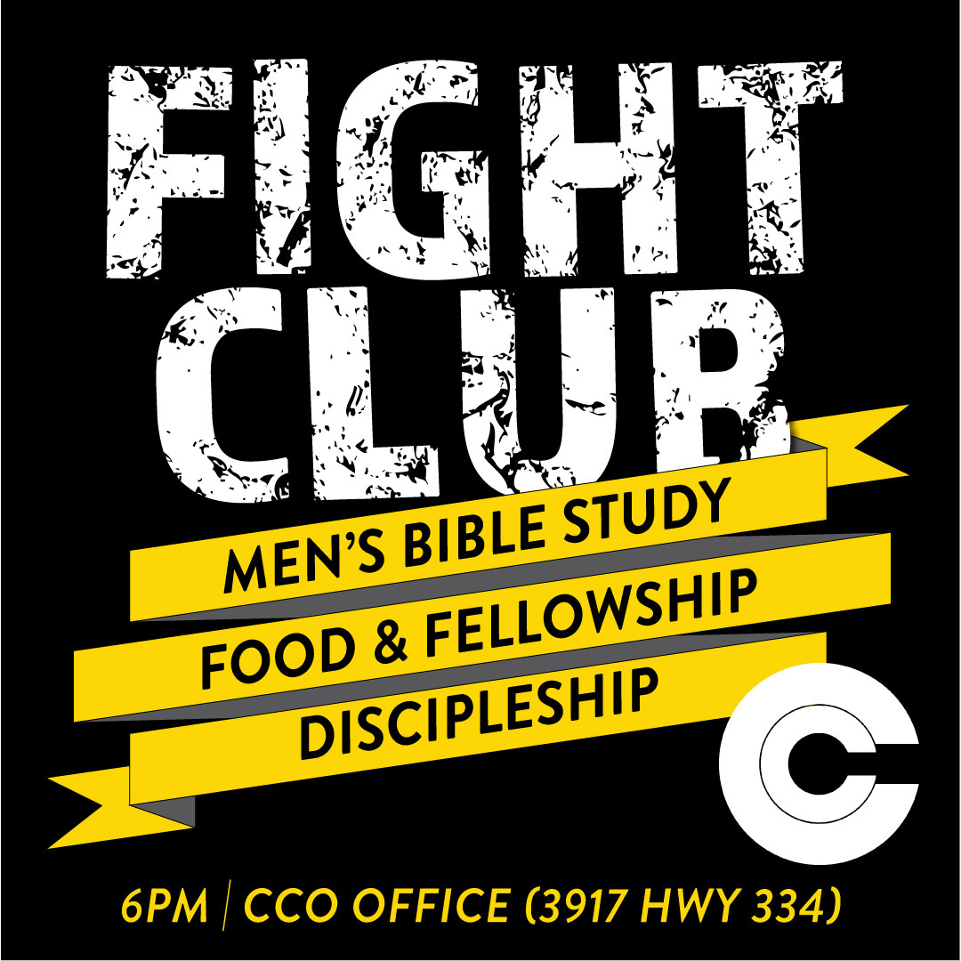 Fight Club for men, tonight at 6pm at the CCO Office!