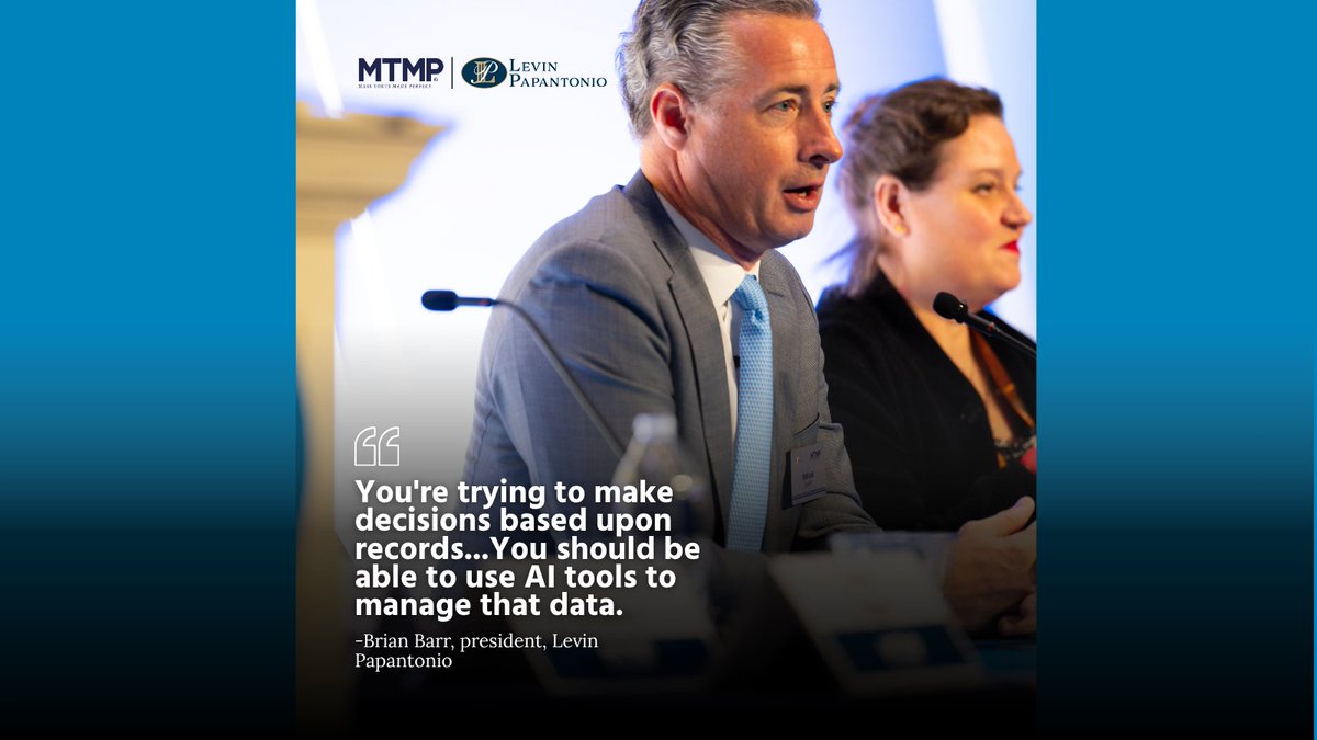 At #MTMPFall2025, Levin Papantonio President Brian Barr discussed how AI can transform the way lawyers handle massive multidistrict litigations:

“You're trying to make decisions based upon records... You should be able to use AI tools to manage that data.”

Barr emphasized that
