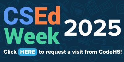 CodeHS's tweet image. CSEdWeek 2025 is on December 8th - 14th!
To celebrate, CodeHS will be visiting schools to help support your computer science classrooms. Request a visit from the CodeHS Team: codehs.com/visit