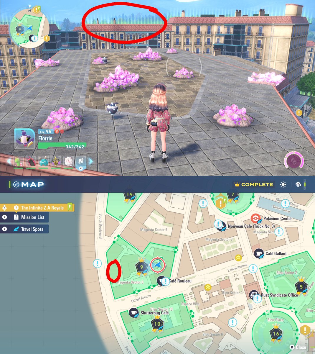 winxybee's tweet photo. here's some areas in legends z-a with a large amount of mega crystals for quick farming

may turn this in to a thread if i can be bothered to find more &amp; document

*circled in red in the last pic is another area with alot of crystals it just doesn't load on my screen https://t.co/Fk5gAveEt6