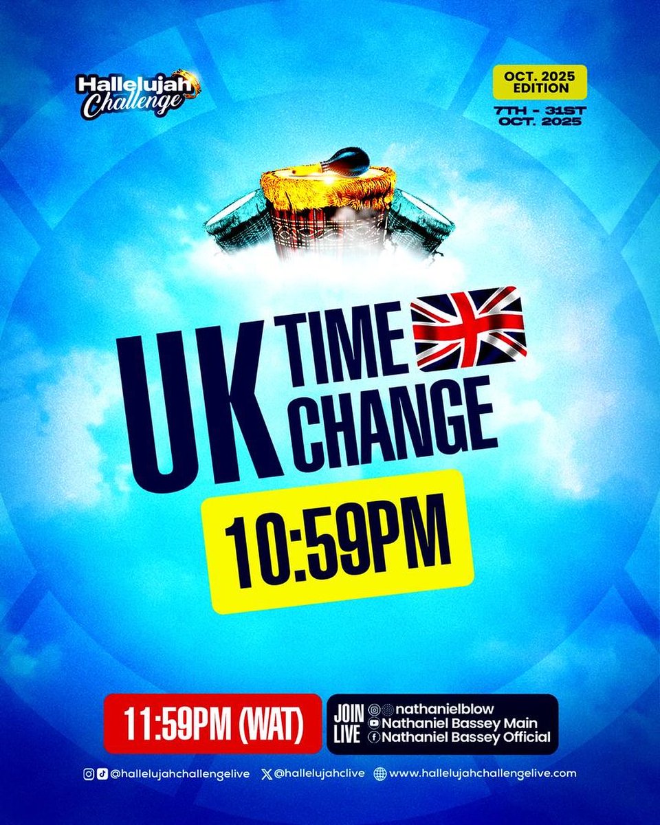 TosinofJesus's tweet image. Day 21
UK people, don’t forget the time change o.
#HallelujahChallenge
#HallelujahChallenge2025
#HallelujahChallengeOCT2025