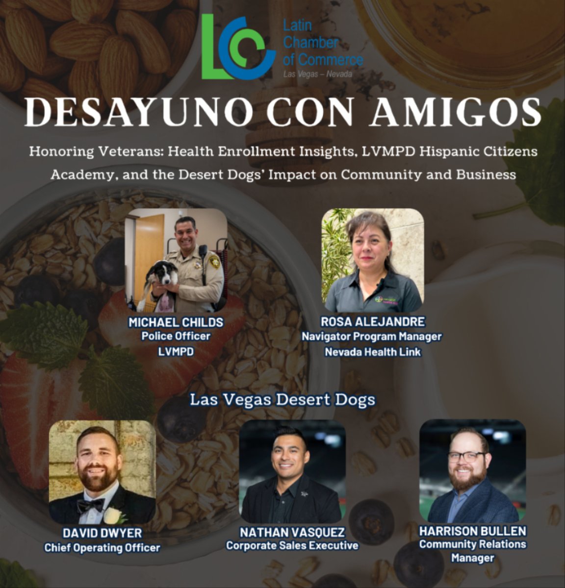 Join us for Desayuno Con Amigos as we honor veterans &amp; discuss health, safety, and sports impact in our community.
🗓️ Nov 7 at 8 AM
🔗 form.jotform.com/LVLCC/reg-desa…