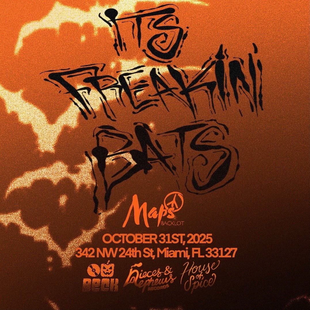 bendrbeats's tweet photo. 🦇 It’s Freakin’ Bats! 🦇

Halloween Kickoff Party

📅 Friday, 10/31 from 7pm until 3am
📍 Maps Backlot — Wynwood

🕖 Start your Halloween weekend right!

Costumes encouraged, vibes required.

Let’s get freaky 😈

Free with rsvp before midnight 
Tap in 
https://t.co/hXgfaLih0e https://t.co/Q2NeUx2bn8