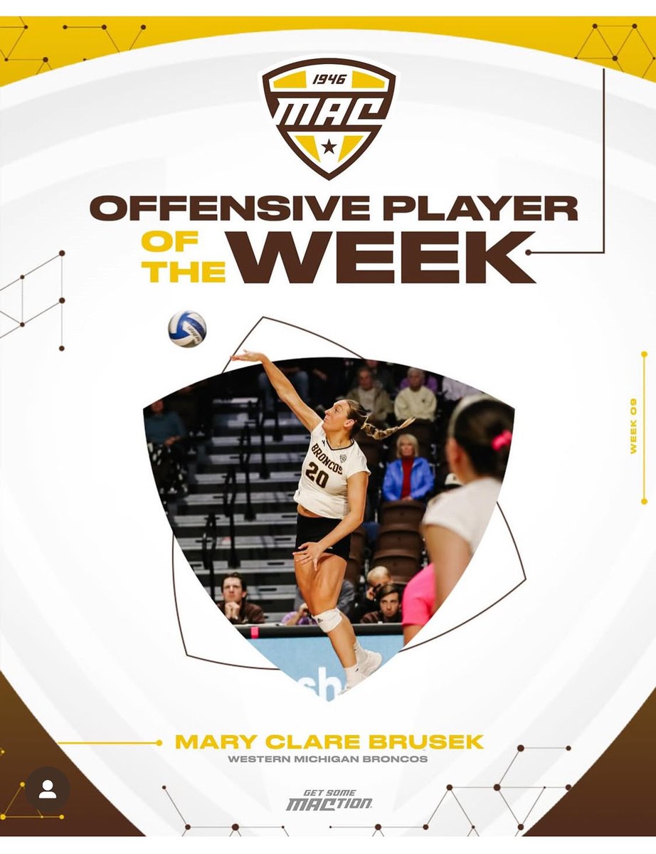 Congrats to Michio alum Mary Clare Brusek for earning MAC Offensive Player of the Week!
Keep making us proud, Mary Clare!