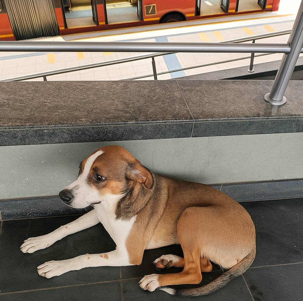 PlataformaALTO's tweet photo. Esta  perrita perdida fue encontrada hace unas horas en el Portal Americas, de Transmilenio. Está muy desorientada y triste. Está ahí sin moverse 😢.

Unas personas de buen corazón la están cuidando mientras les ayudamos a difundir para encontrar a su familia o alguien que le quiera dar la oportunidad de tener un hogar,

Para mayor información, por favor,  comunicarse al 322 2931606