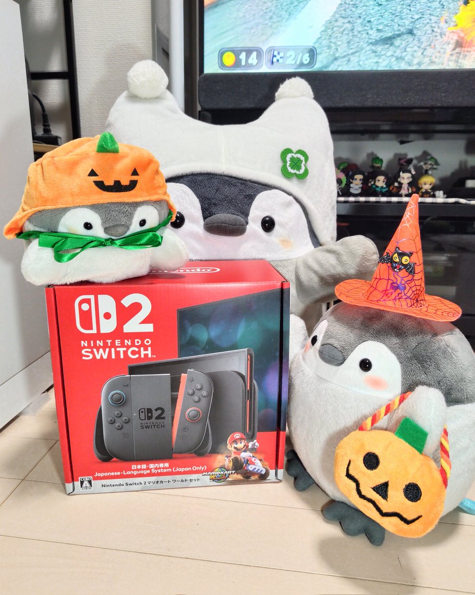 WxAxcs's tweet image. Trick or Switch２🍄
いらしゃいでしゅ〜🐧🎃
マリオカートするよ〜🐧🧙
#コウペンちゃん