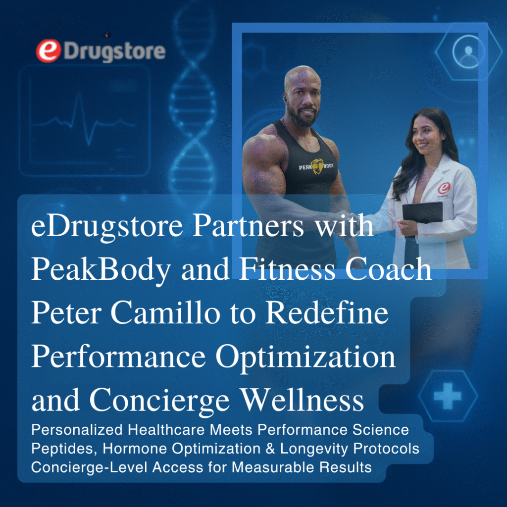 eDrugstore, PeakBody &amp; fitness coach Peter Camillo are redefining wellness 💪 Together they’re launching concierge-style programs that combine advanced diagnostics, hormone &amp; peptide therapies, and personalized coaching for peak performance and longevity.
