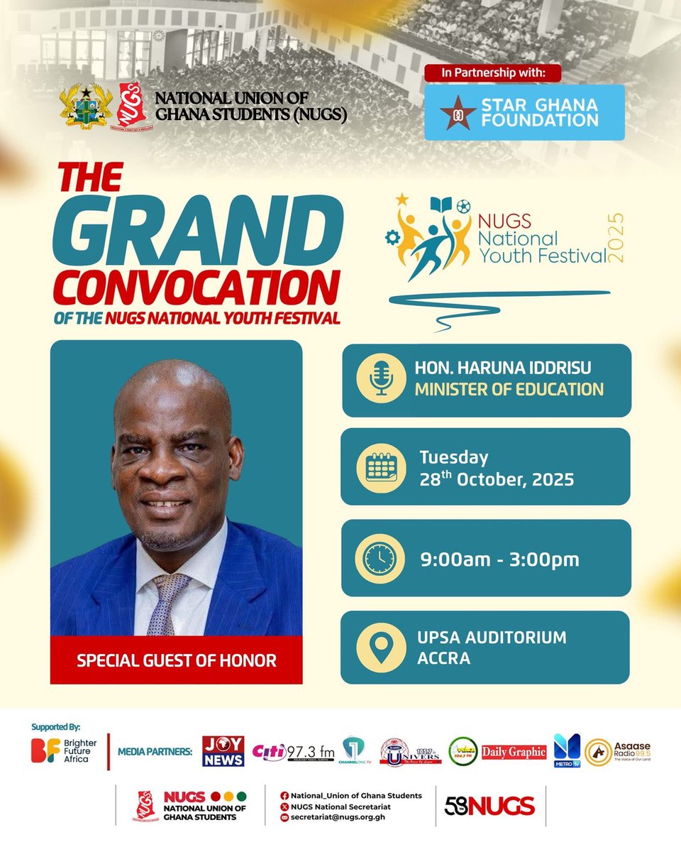 drmuhammedHadi's tweet photo. Let’s meet tomorrow at @upsaccra #TheGrandConvocation of @NUGS_National . 🔥📌 https://t.co/YROqJ5x0yk