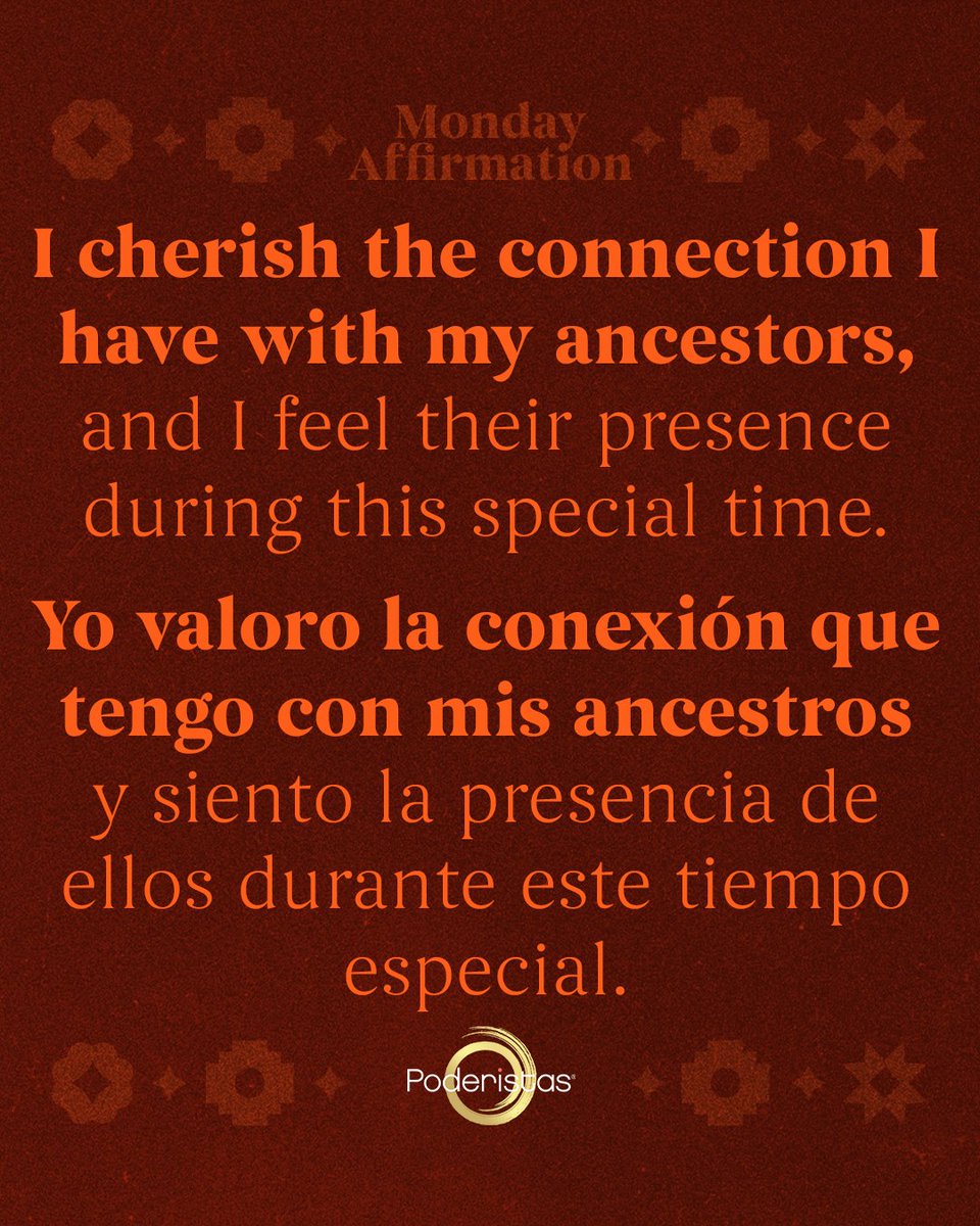 poderistas's tweet image. This week and always, we cherish the connection we have with our ancestors, feeling their presence like a comforting embrace. 🧡💀 Our roots run deep, and their spirits guide us on our journey. Let us embrace the love and legacy they&apos;ve left behind. #Poderistas✨