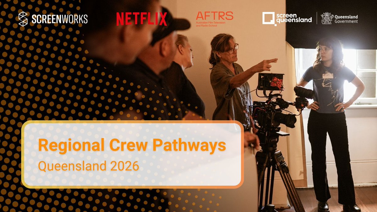 Screenworks launches career-boosting 2026 Regional Crew Pathways QLD with <a href="/NetflixANZ/">Netflix ANZ</a> <a href="/Screen_QLD/">Screen Queensland</a> <a href="/AFTRS/">Australian Film Television and Radio School</a> - now calling for regional applicants to receive below-the-line training &amp; employment, providing skills &amp; developing Australia's talent pipeline screenworks.com.au/opportunities/…