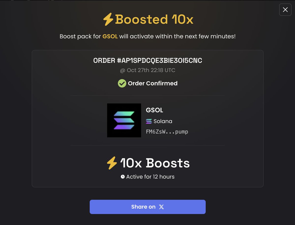 10x boost active, be ready to millions.

grayscale solana spot etf $gsol soon.