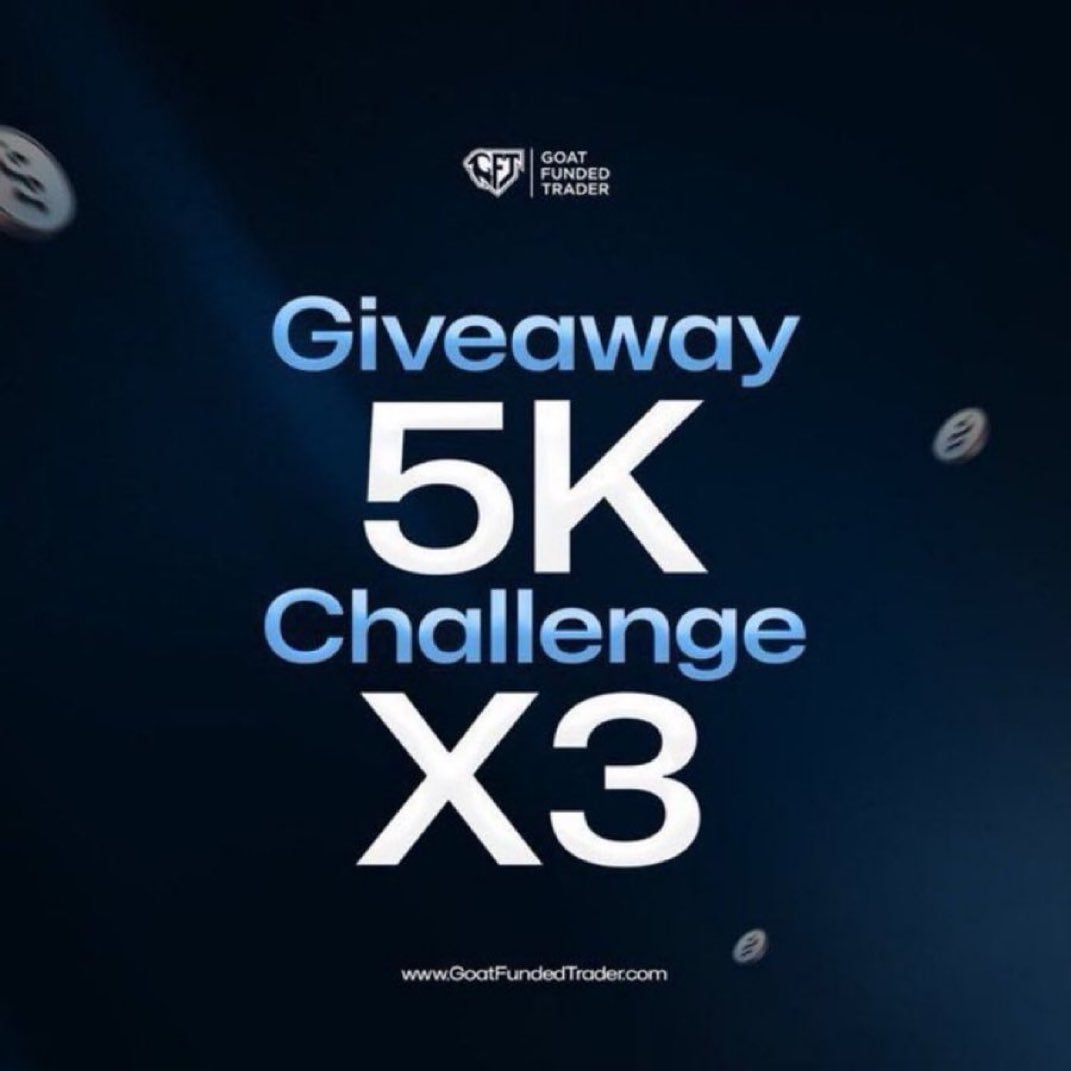 The_4thMan's tweet image. $15,000 GIVEAWAY !!! 🎁

3 X 5k Challenges to 3 Followers 

= &amp;gt; Follow : @EdwardXLreal @GoatFunded 

= &amp;gt; Follow 
@QueenTea__ ,  @LeveragedGiant , @BenjaminIn168 
 
= &amp;gt; Like &amp;amp; Repost, Turn on notifications 

 Tag 3 Friends

Winners in 72H