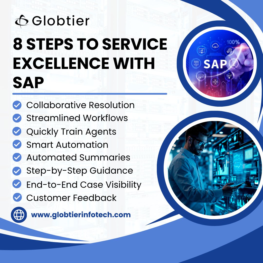 globtierinfotec's tweet image. Service excellence isn’t just about faster responses, it’s about building smarter, automated workflows that scale with your business.
globtierinfotech.com/sap-consulting…
#Globtier #SAP #SAPConsulting #ServiceExcellence #OperationalExcellence #AIinServices #CustomerExperience