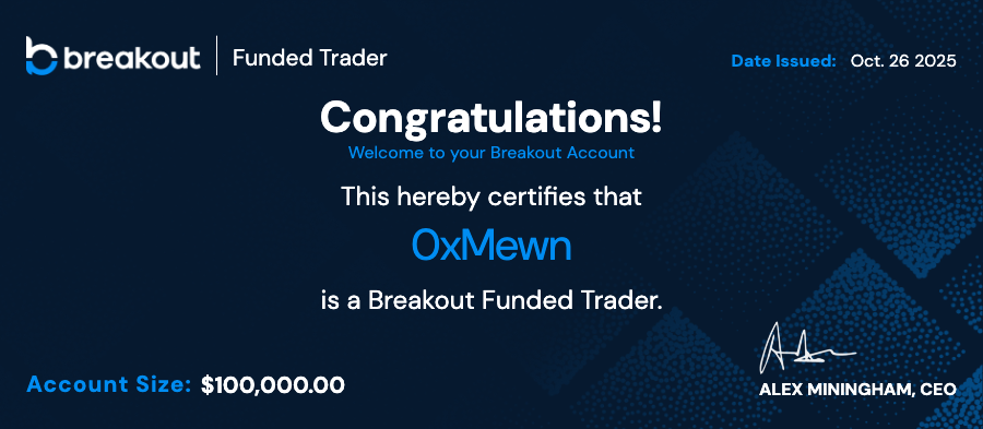 Shoutout to <a href="/breakoutprop/">Breakout</a> for making it super easy to get your hands on a $100k trading account with a little weekend volatility.

Excited to do some trading over here.