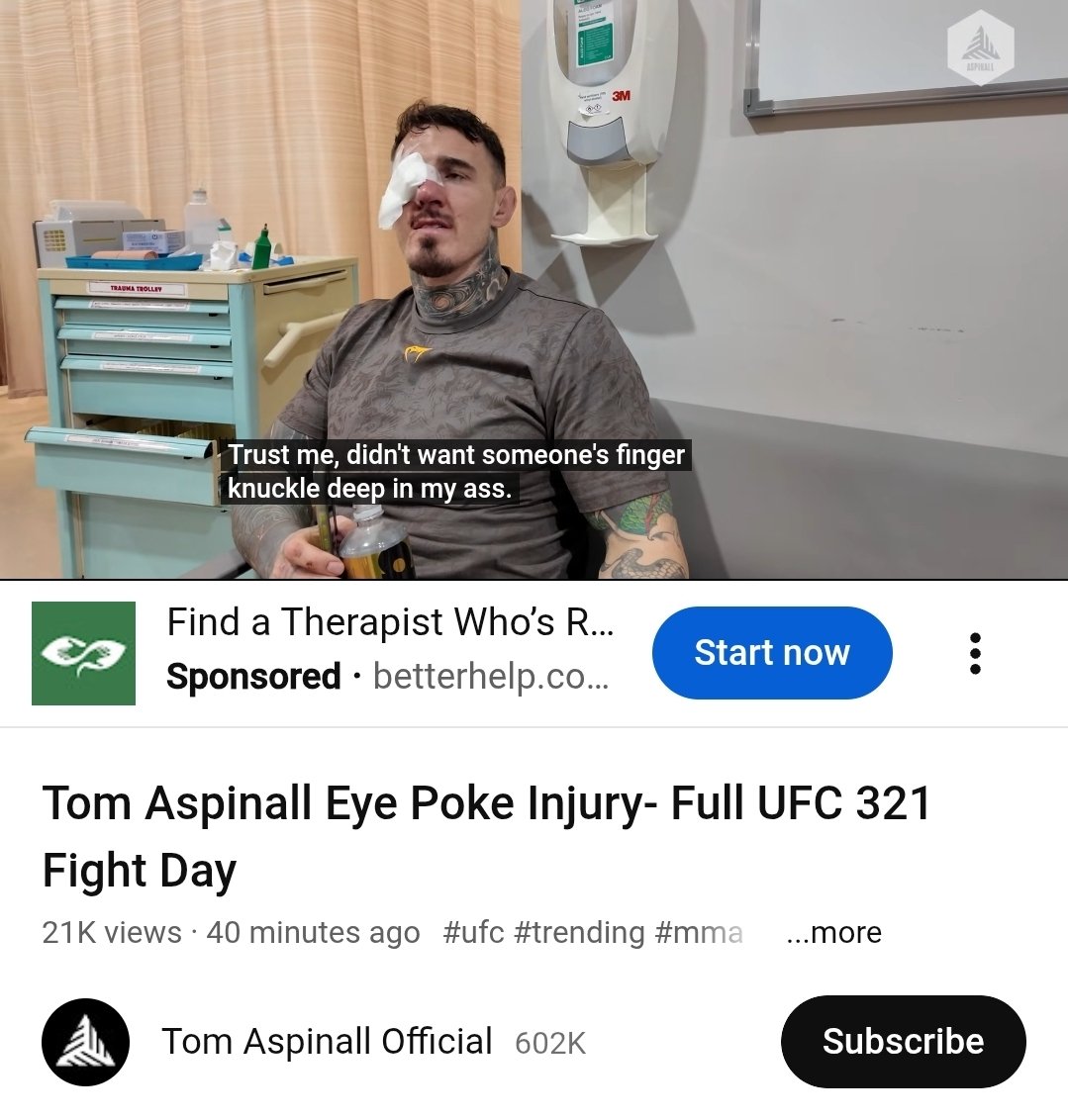 DaisukeNFTs's tweet photo. @MMAJunkie For some reason the video actually quotes something different. Lol auto captions in youtube need help. https://t.co/6hq5RZAnck