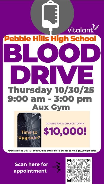 agaray_PHHS's tweet image. Spartan community, NHS is hosting our fall blood drive this week. Please share to help spread the word! Walk-ins are welcome! 🩸 @PHills_HS @Pebb_StuCo