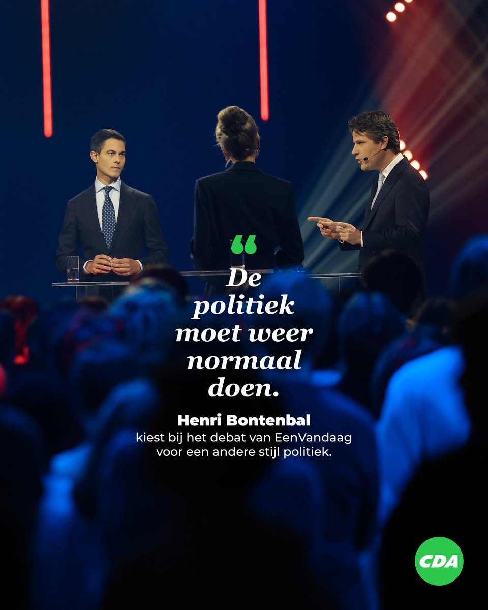 Alleen met normale politiek krijgen we dit land weer vooruit. 

<a href="/HenriBontenbal/">Henri Bontenbal</a> bij het #EenVandaag Debat.