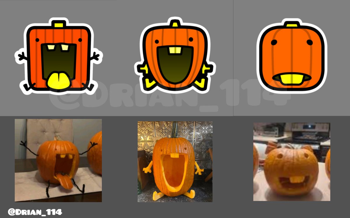Drian_114's tweet image. it&apos;s ween.

Made some icons based on dumb-ahh looking pumpkins I found on the internet :)

#GeometryDash #Art
@RobTopGames hi