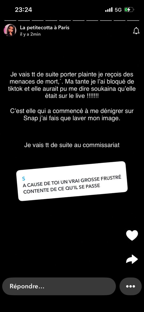 sarahhhibr's tweet photo. sans prendre de partie c’est quand même pas une réaction normale ça, elle déteste sokahina pour de bon https://t.co/E18tG96yQA